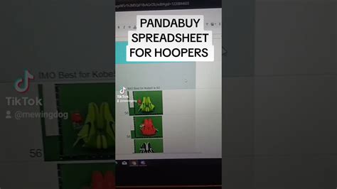 best hooper spreadsheet pandabuy.